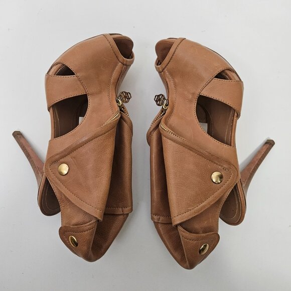 Alexander McQueen Faithfull Biker Stiletto Heels Skull Zippers Sz 6.5 US/ 37 EUR - Picture 10 of 16